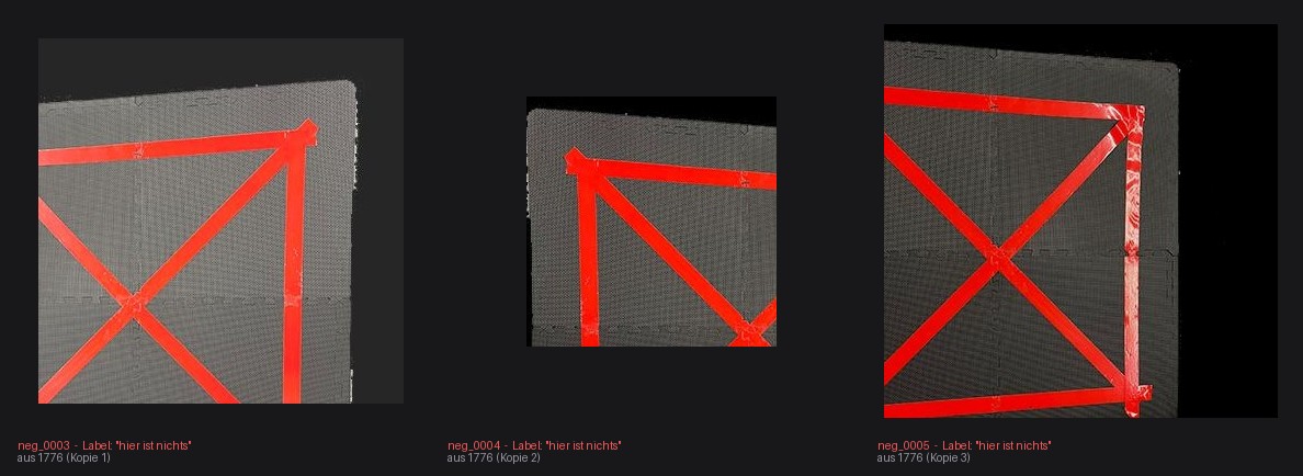 Three "empty" pictures that are actually close-ups of the pad